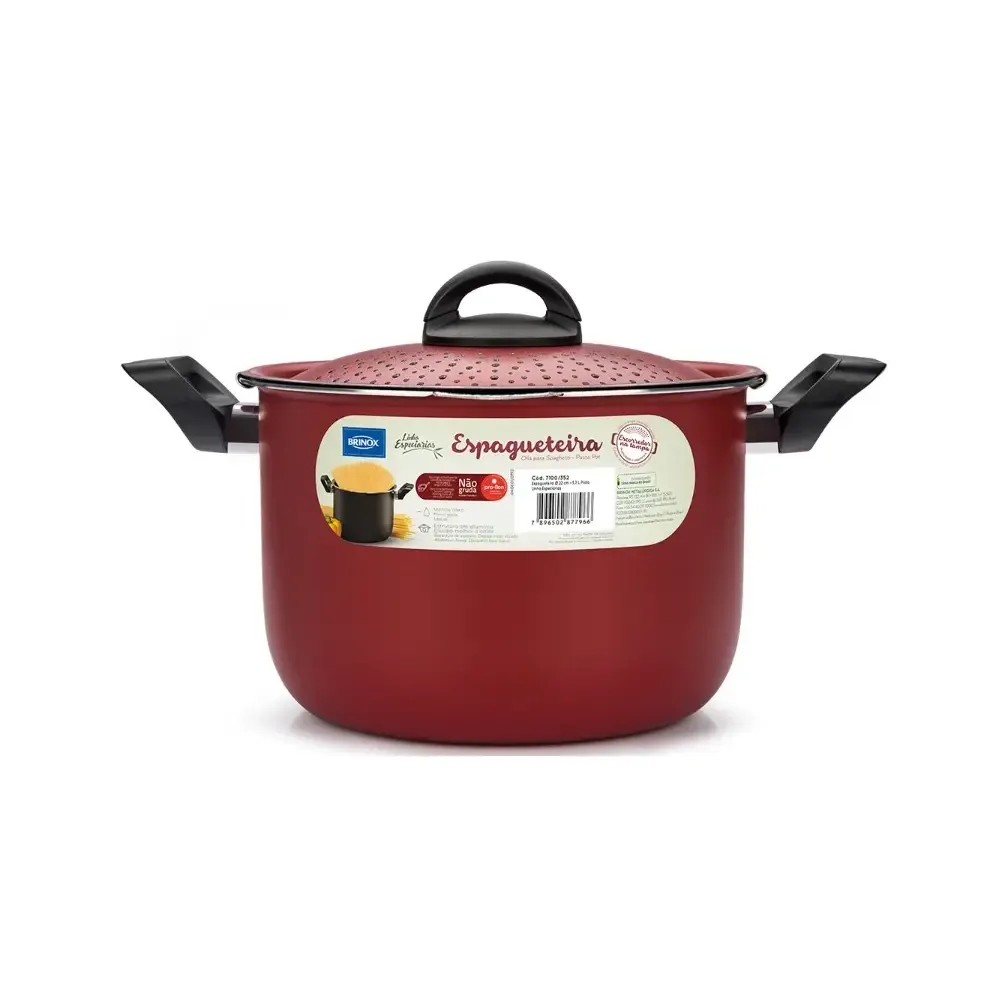 ESPAGUETEIRA BRINOX 7102/352 ESPECEARIAS 5.7L C/TAMPA VERMELHO