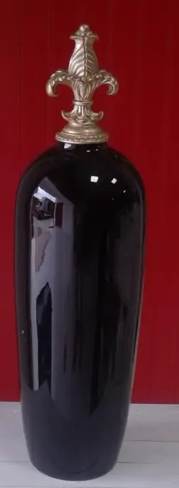 VASO DE CHAO MAZZOTTI 24309 CERAMICA TAMPA DOURADA