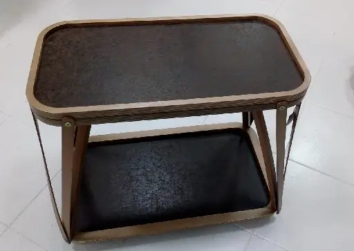 CARRINHO BAR GOODS 158044 BANDEJA REMOVIVEL PU MARROM