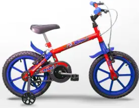 BICICLETA A16 TRACK DINO VERMELHO/AZUL
