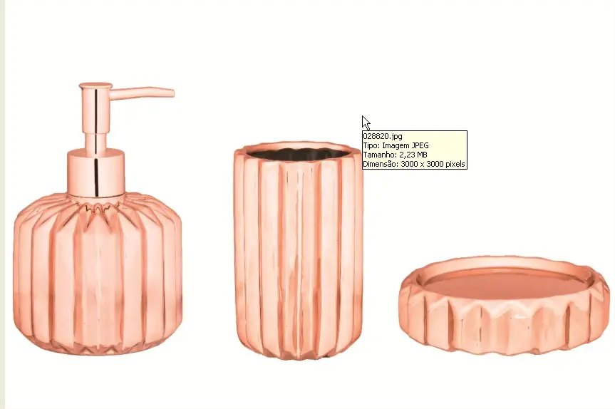 KIT BANHEIRO MART 7786 ROSE GOLD CERAMICA 3 PECAS(BL)