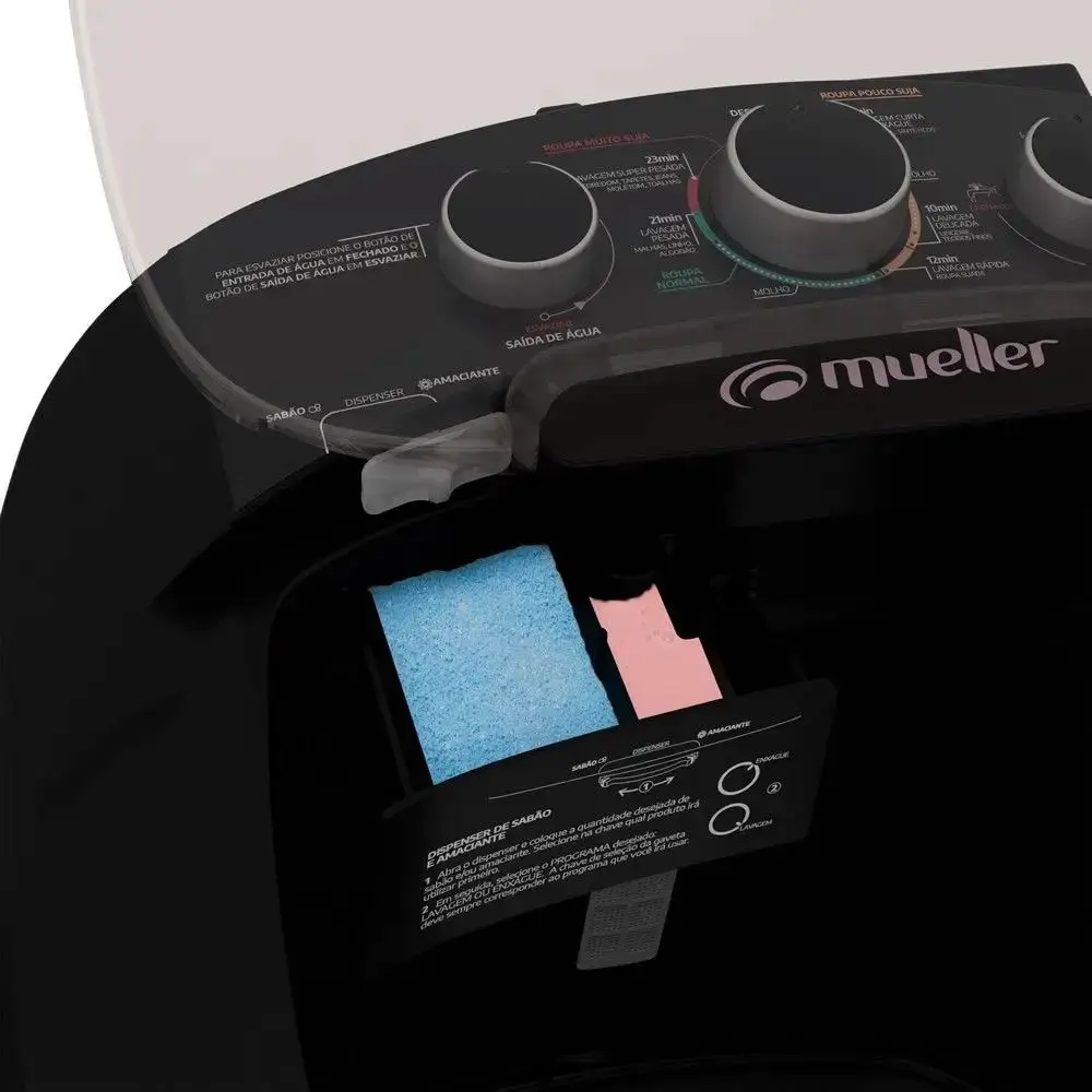 LAVADORA MUELLER FAMILY AQUATEC 10KG PRETA 600055005 220V 3