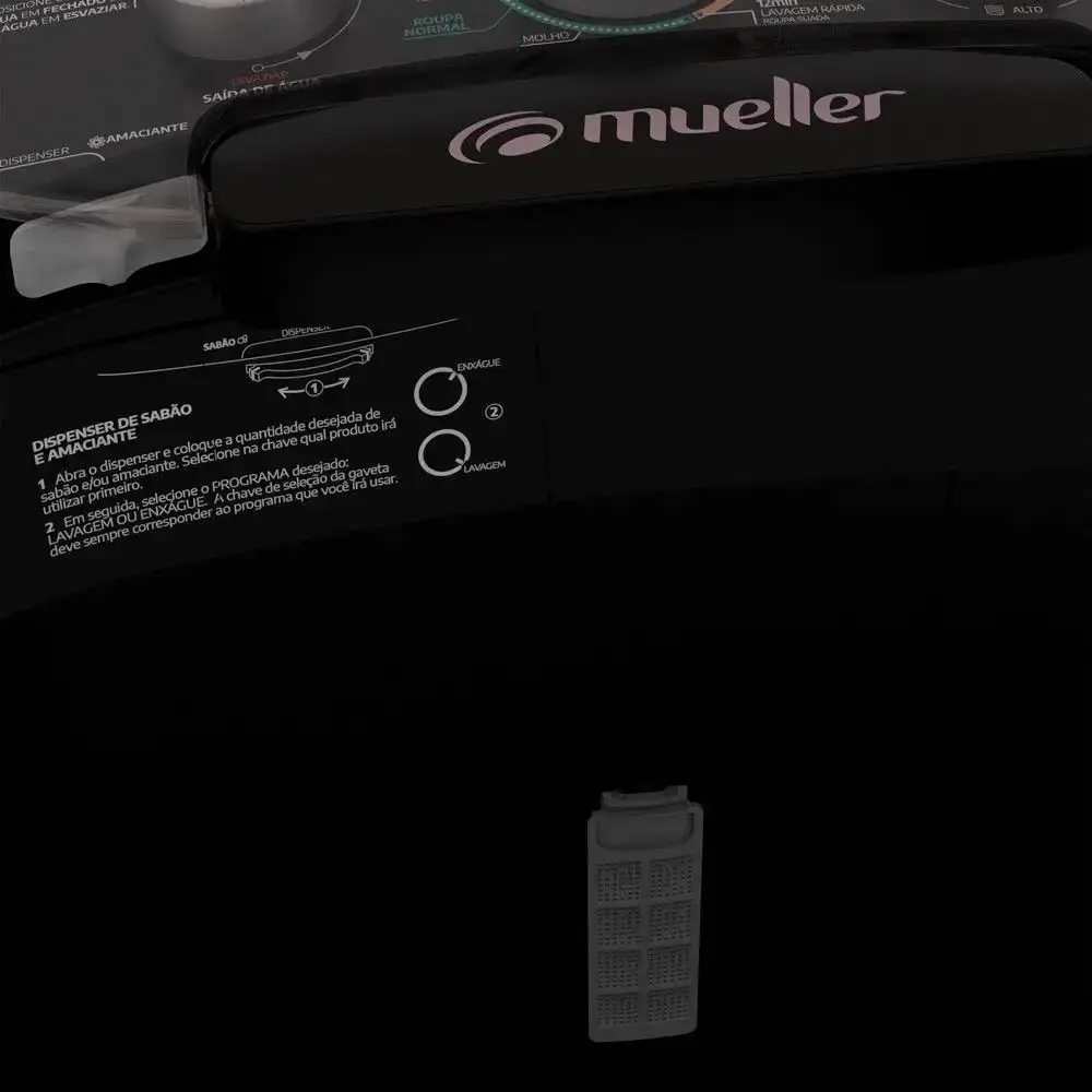 LAVADORA MUELLER FAMILY AQUATEC 10KG PRETA 600055005 220V 4