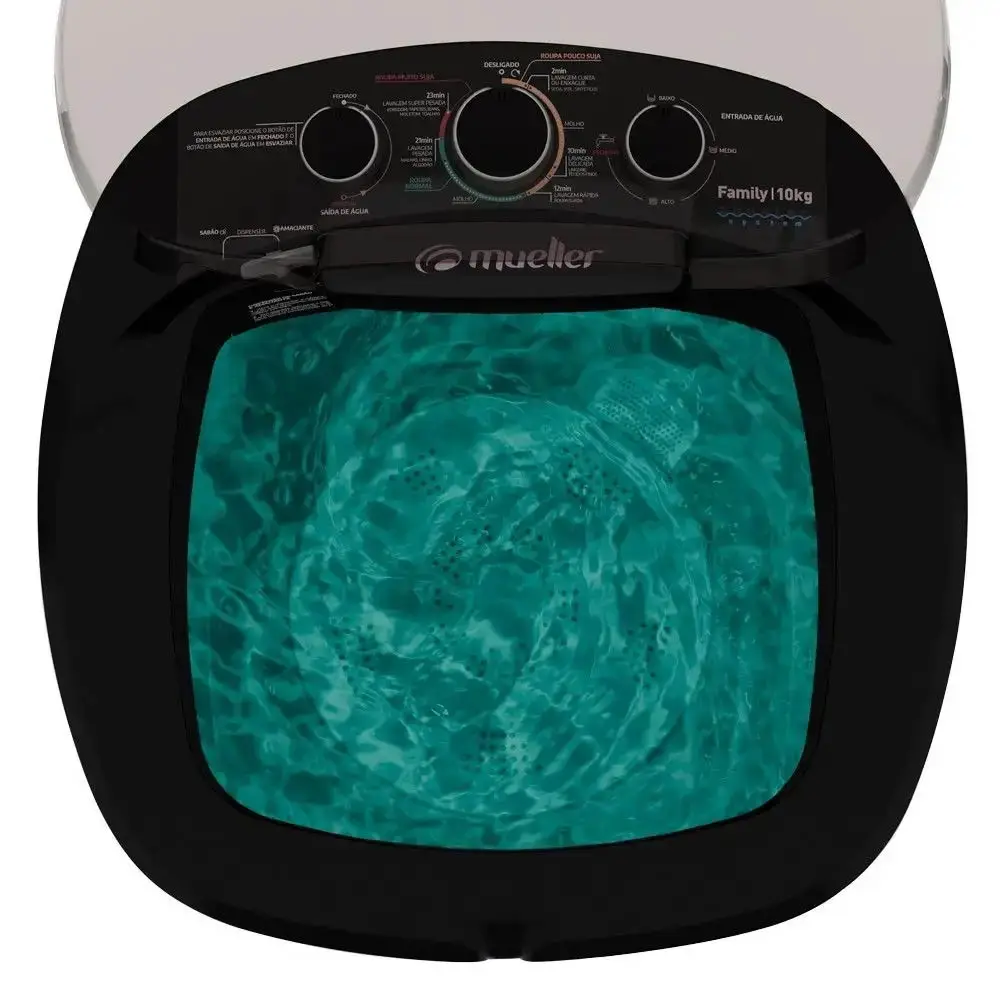 LAVADORA MUELLER FAMILY AQUATEC 10KG PRETA 600055005 220V 7