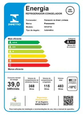REFRIGERADOR PANASONIC NR-BT55PV2WB 483LT FROST FREE INVERTER BRANCO 220V 2