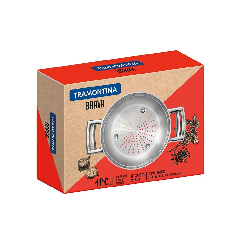 PANELA COZI-VAPORE TRAMONTINA INOX 62410/200 BRAVA INOX