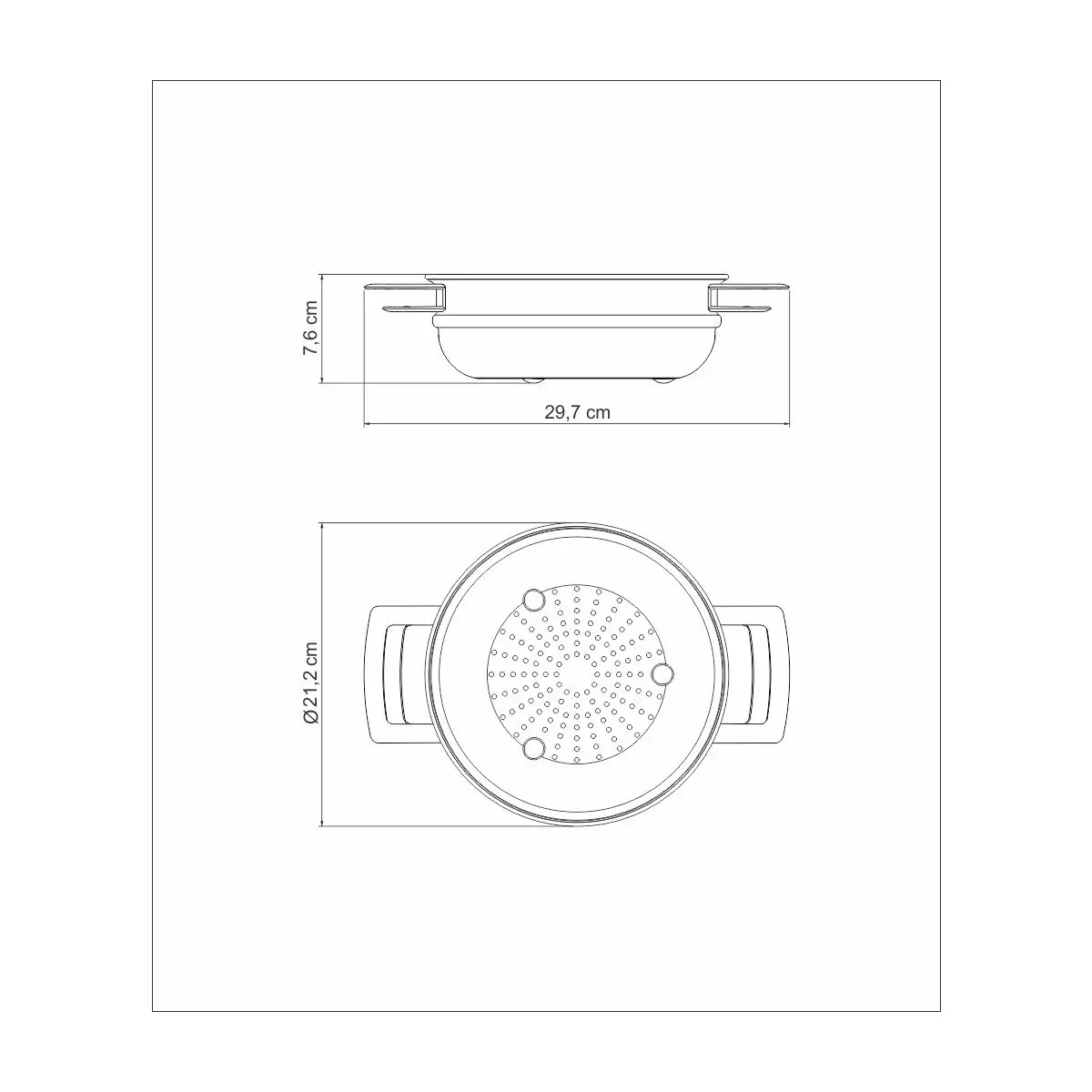 PANELA COZI-VAPORE TRAMONTINA INOX 62410/200 BRAVA INOX 3