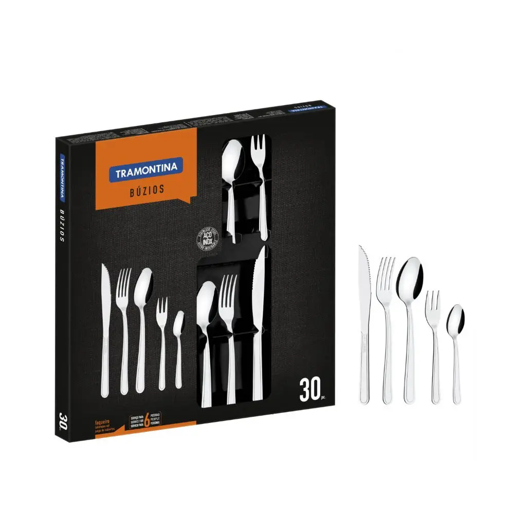 FAQUEIRO TRAMONTINA 23798/050 30PC BUZIOS INOX