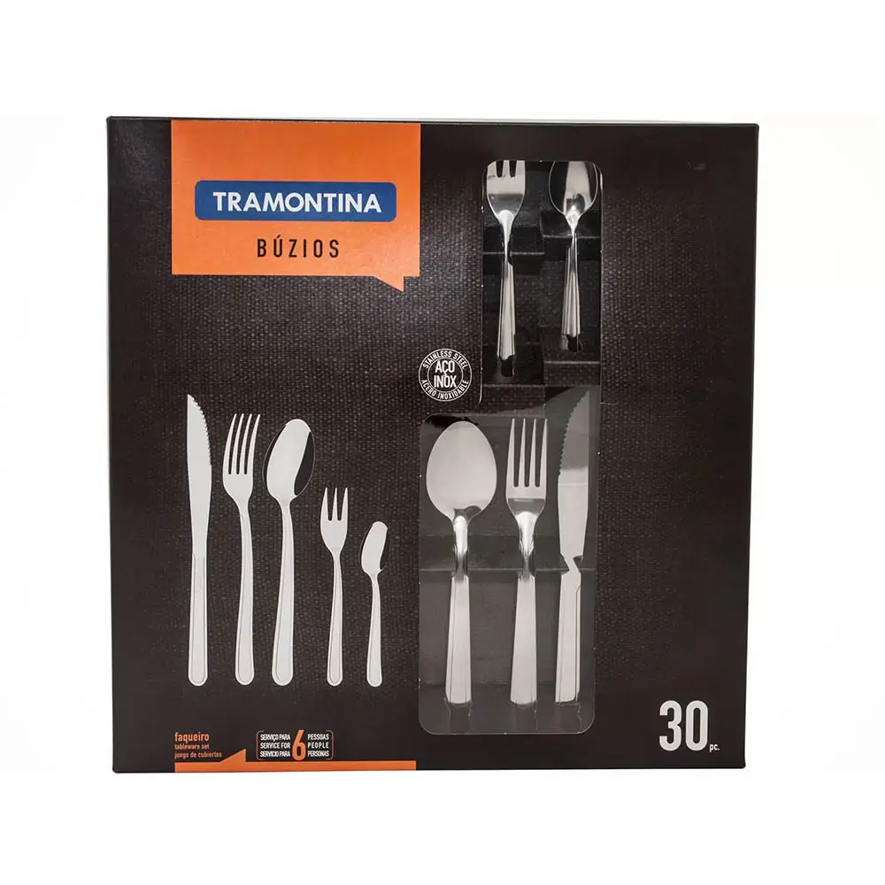 FAQUEIRO TRAMONTINA 23798/050 30PC BUZIOS INOX 7