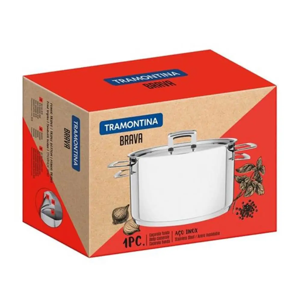 PANELA TRAMONTINA INOX 65400/770 BRAVA 20CM 3LT INOX 3