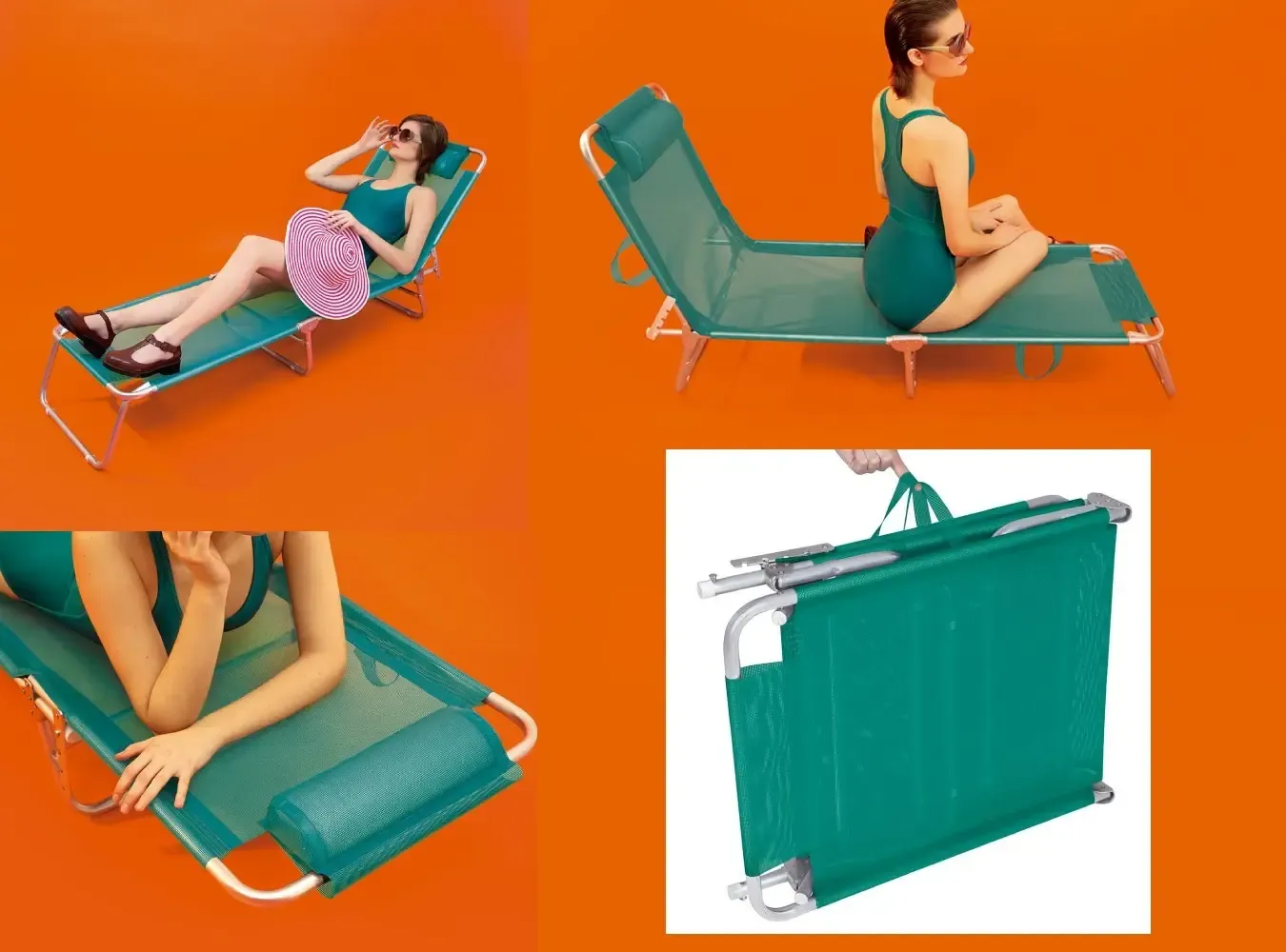 ESPREGUICADEIRA PRAIA MOR 2702 ALUMINIO TURQUESA