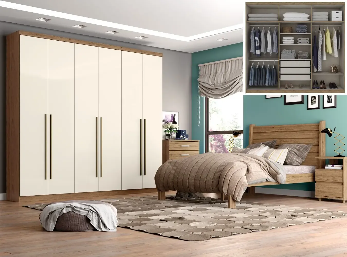 ROUP. HENN JADE 6PT MDP D139-106 RUSTICO/OFF WHITE 2.50LX2.30A