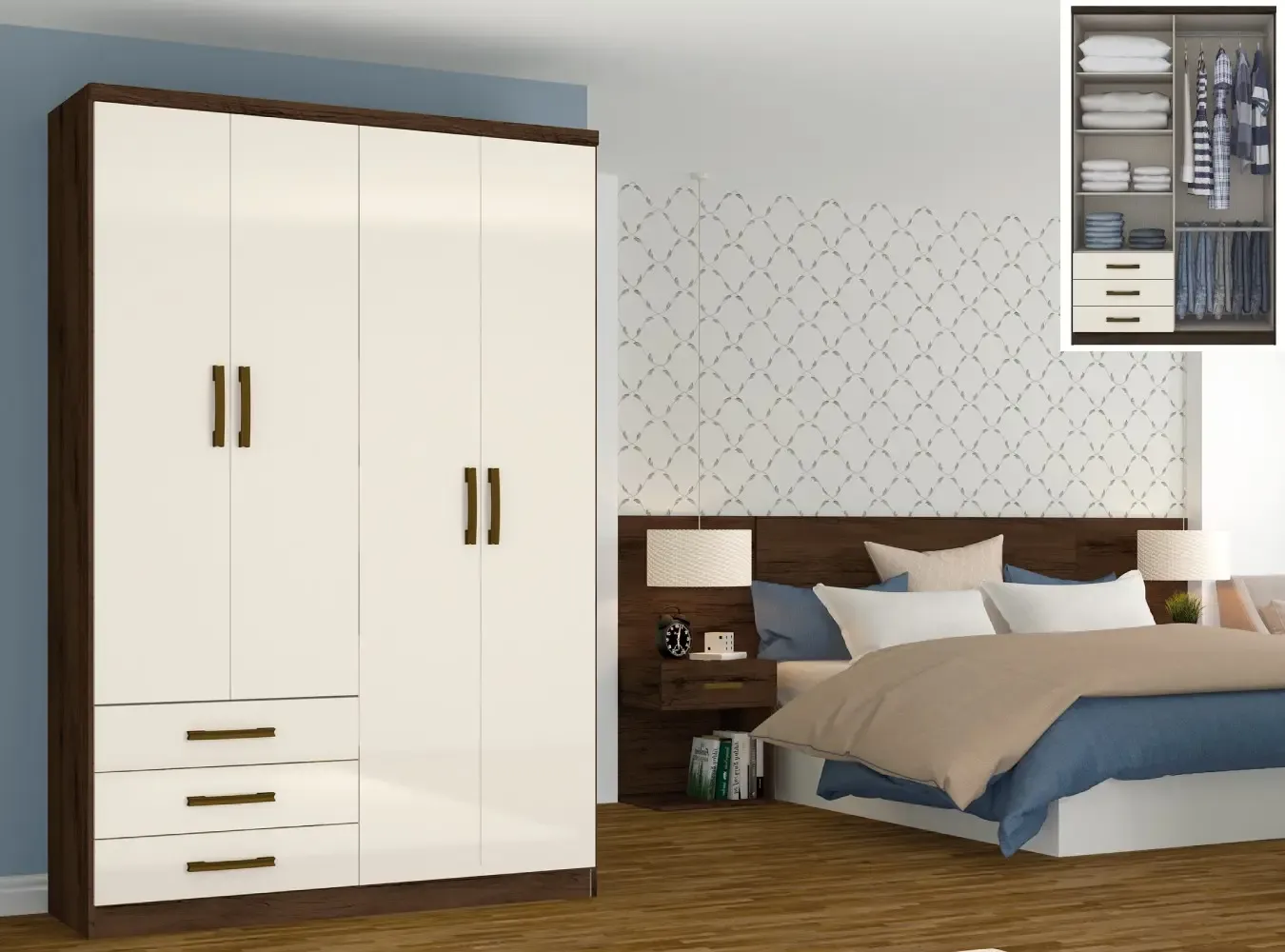 MESA DE CABECEIRA HENN D07-10 CAMPECHE 2GV BRANCO