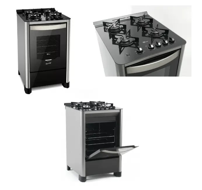 FOGAO 4B FISCHER 26987 GRAN CHEFF VIDRO PRETO