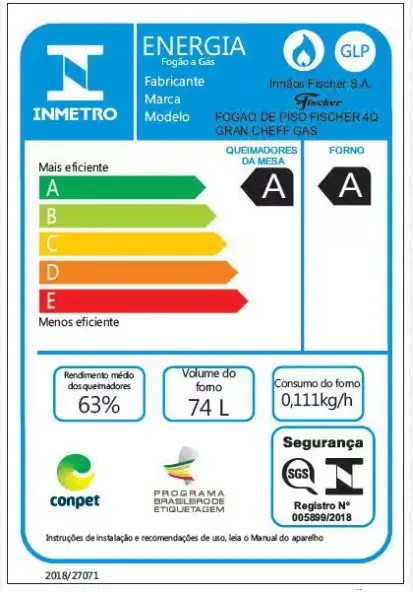 FOGAO 4B FISCHER 26987 GRAN CHEFF VIDRO PRETO 2