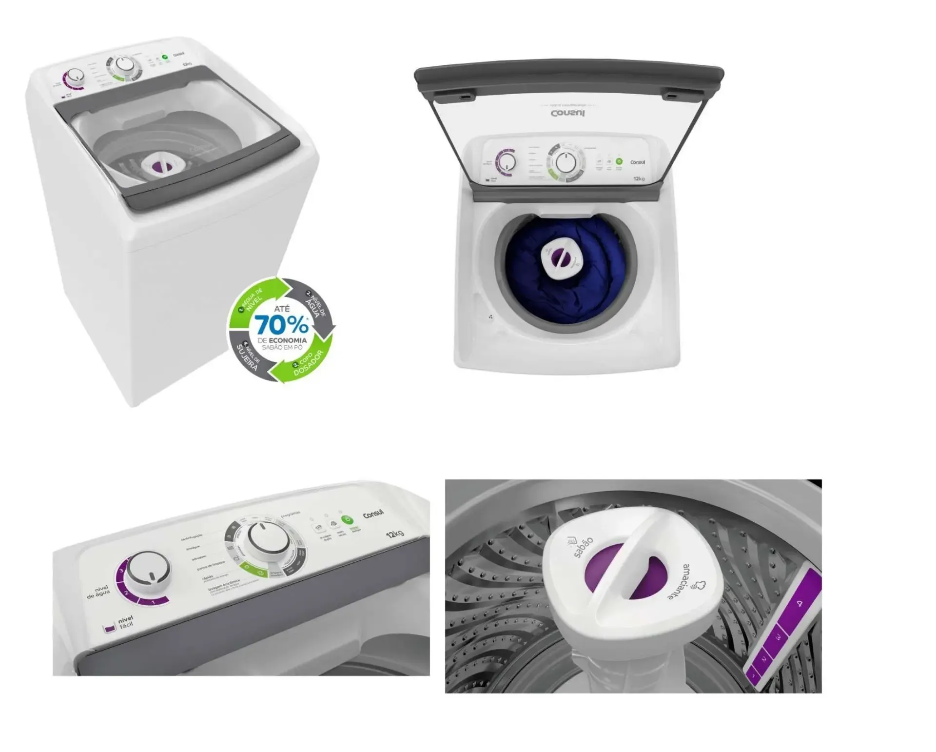 LAVADORA CONSUL CWH12BBBNA 12KG BRANCA 220V 2