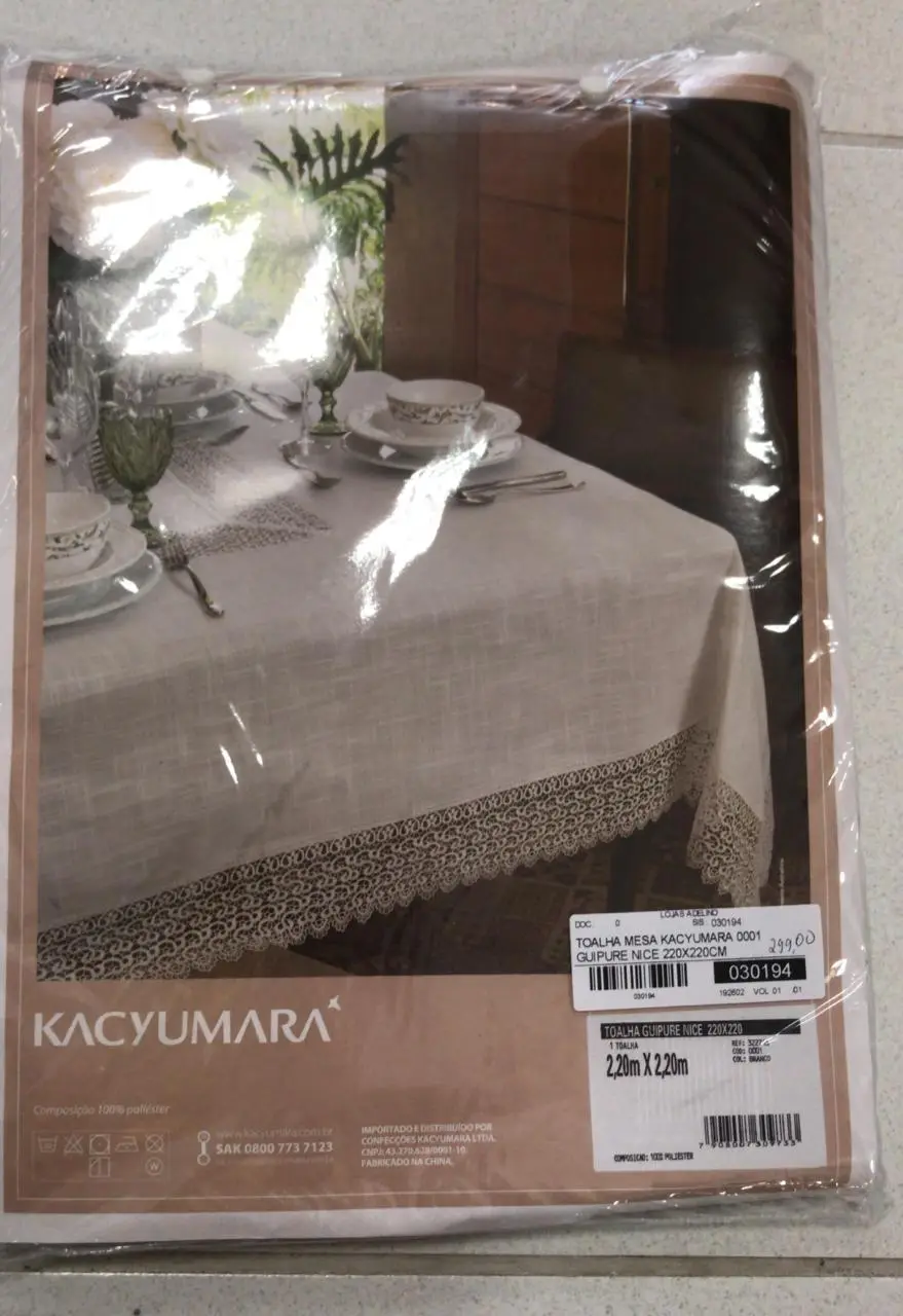 TOALHA MESA KACYUMARA 0001 GUIPURE NICE 220X220CM