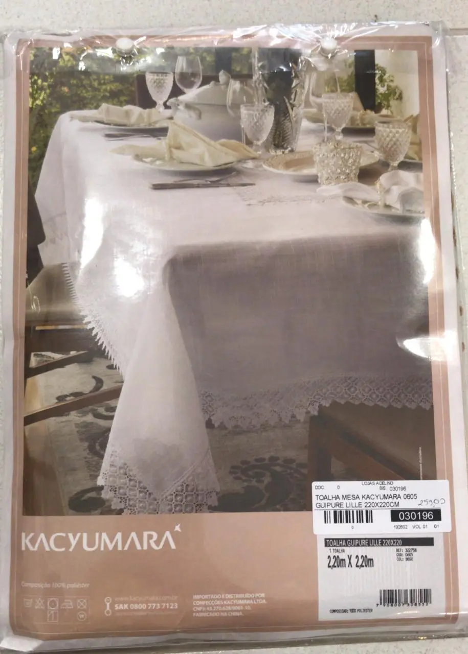TOALHA MESA KACYUMARA 0605 GUIPURE LILLE 220X220CM