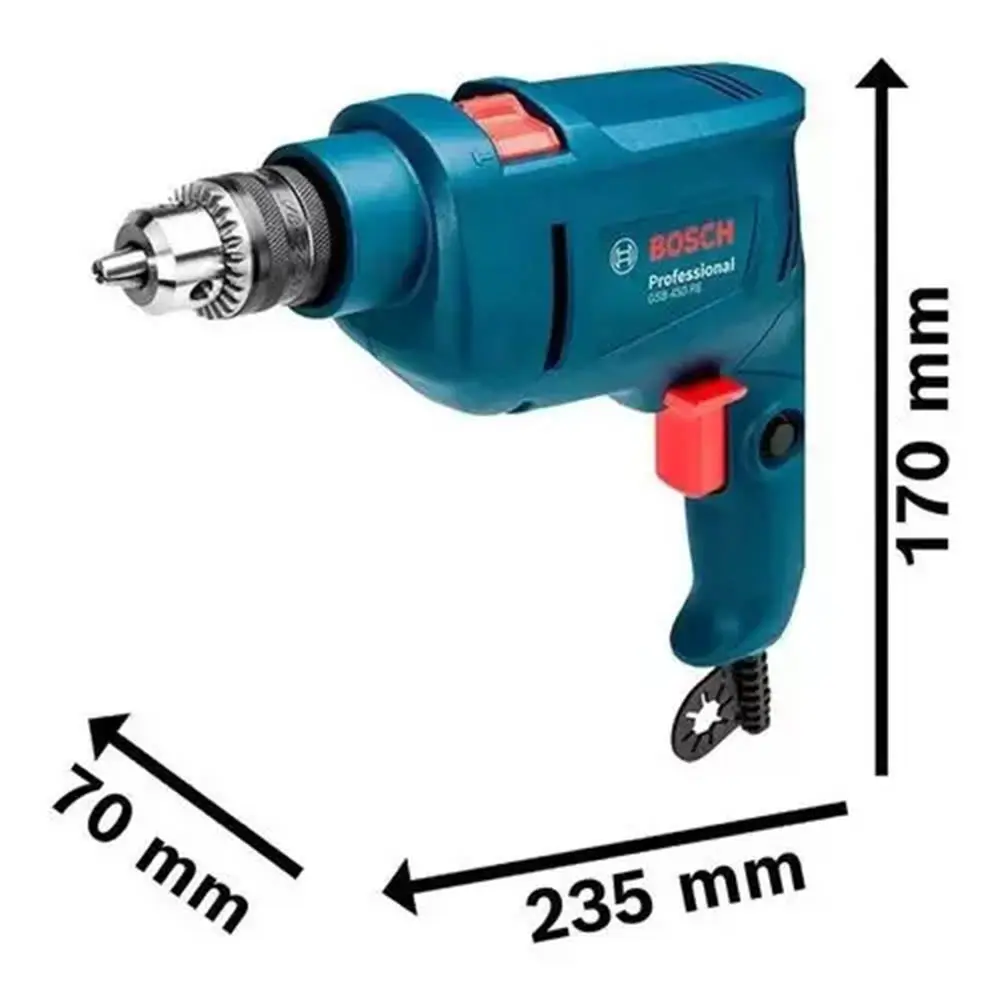 FURADEIRA IMPACTO BOSCH GSB450 450W 3/8" 220V 7