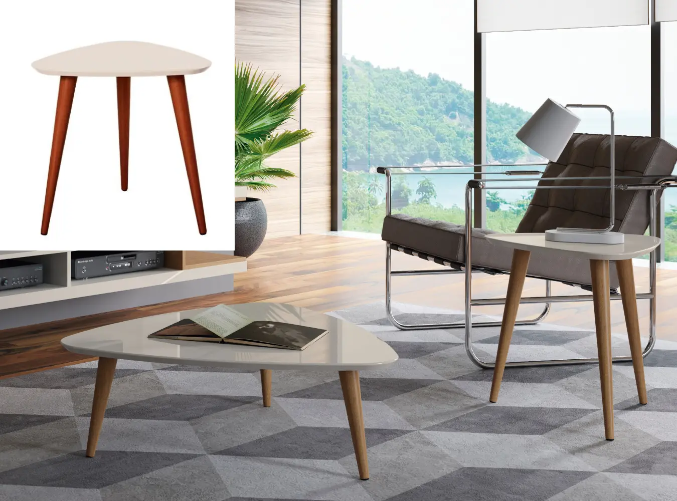 MESA LATERAL PROVINCIA PA86952 VIK OFF WHITE/NATURAL