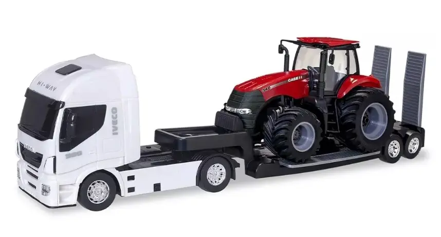 BRINQUEDO TRATOR CASE C/CARRETA IVECO 404 USUAL PLASTIC ANTIGO:403