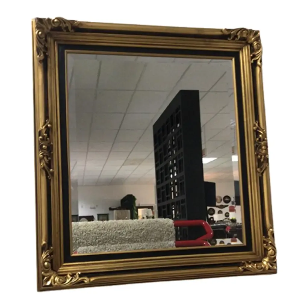 MOLDURA CHAPECO C/FOLHA DE OURO C/ESPELHO CRISTAL PRATA C/BISOTE 0239 2