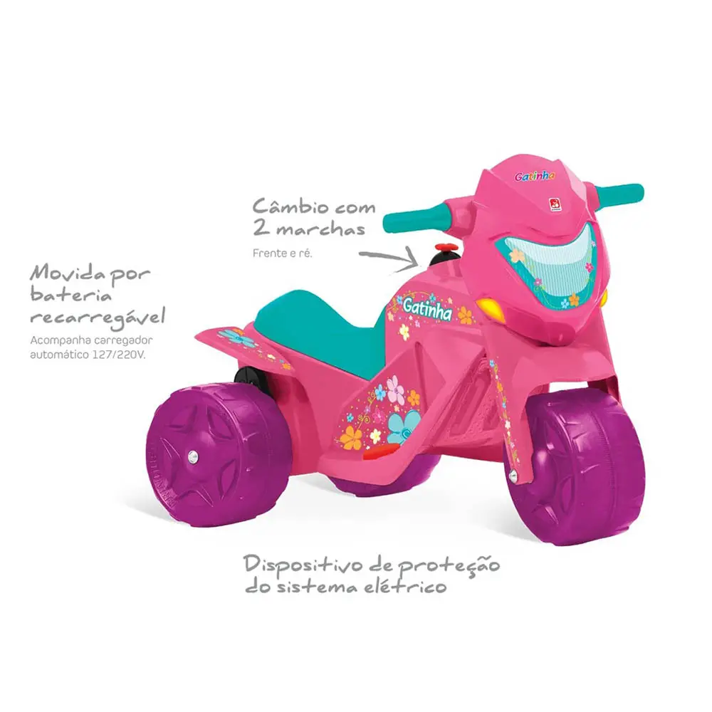 MOTO BANDEIRANTE ELETRICA 2591 BAN MOTO G2 6V LILAS 5