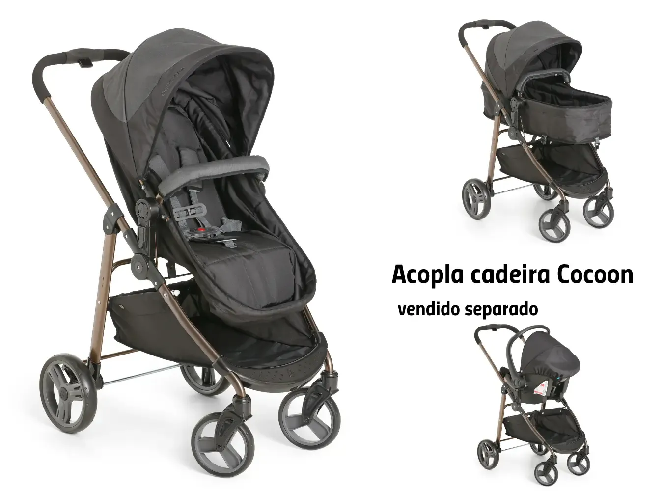 CARRINHO GALZERANO 1440BL OLYMPUS PRETO/COBRE