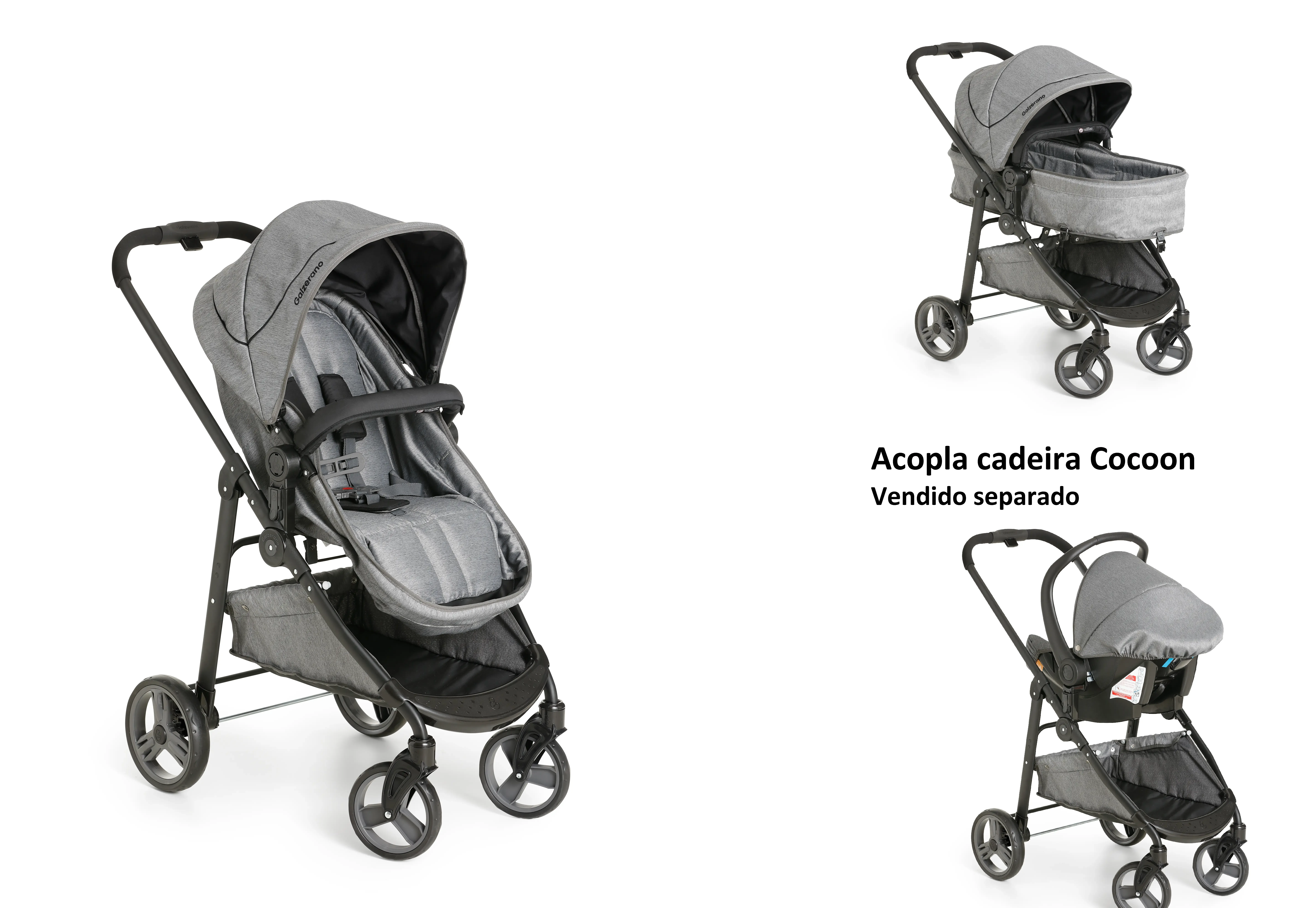 CARRINHO GALZERANO 1440CZ OLYMPUS GRAFITE/PRETO