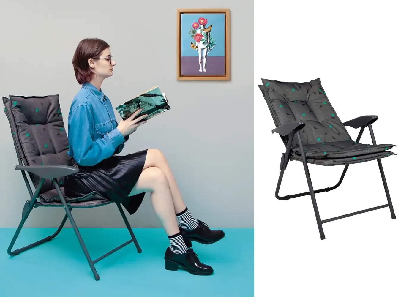 CADEIRA PRAIA MOR RECLIN. 9201 ESTOFADA K1 GRAFITE