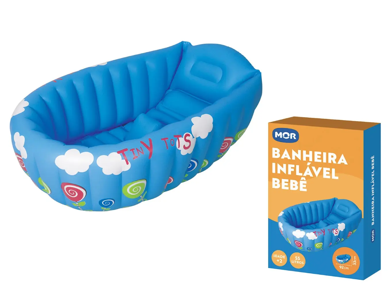 BANHEIRA BEBE MOR 1793 55L PVC AZUL