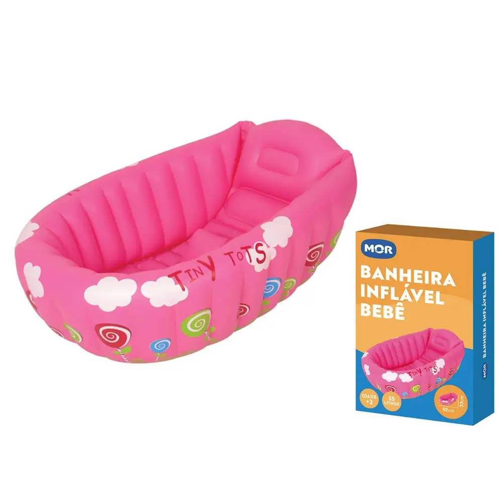 BANHEIRA BEBE MOR 1793 55L PVC ROSA