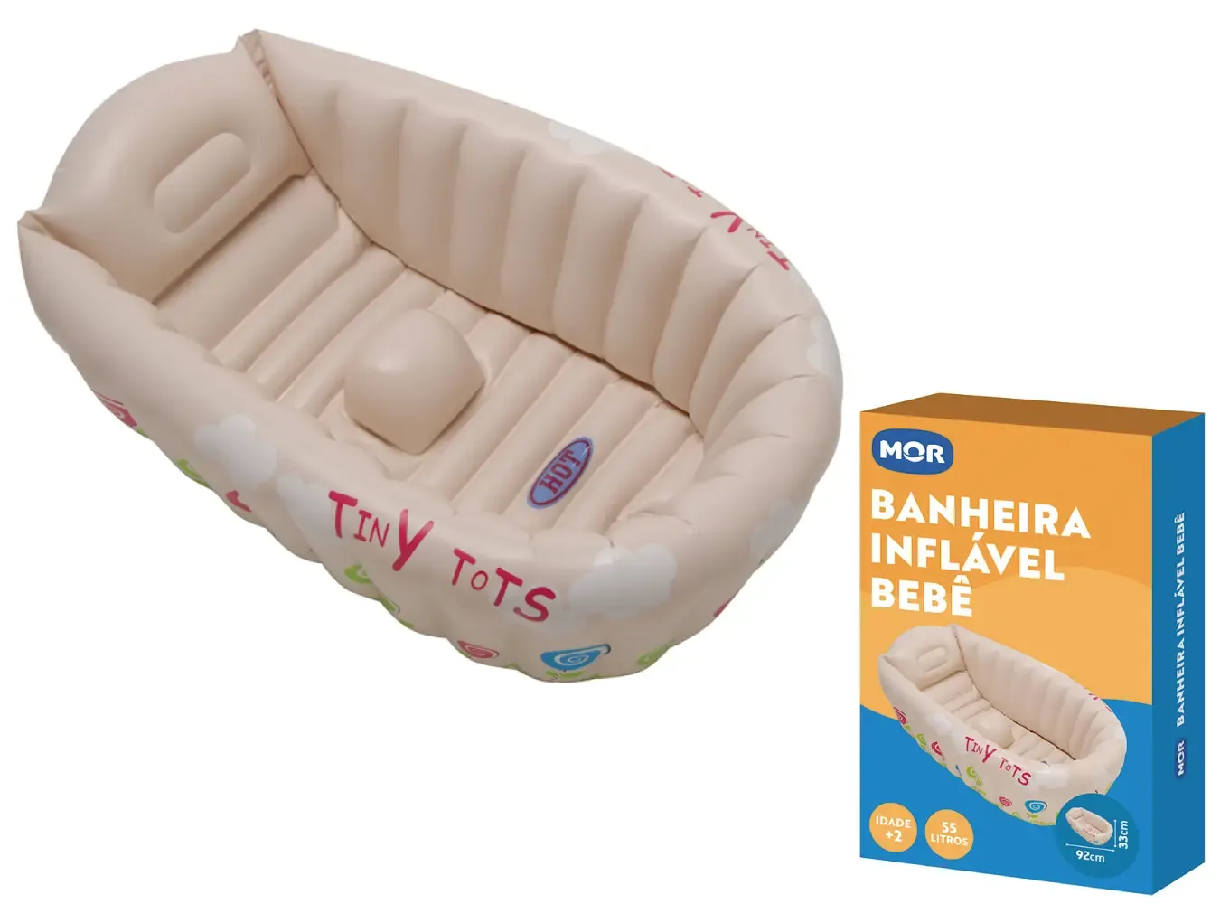 BANHEIRA BEBE MOR 1793 55L PVC BEGE