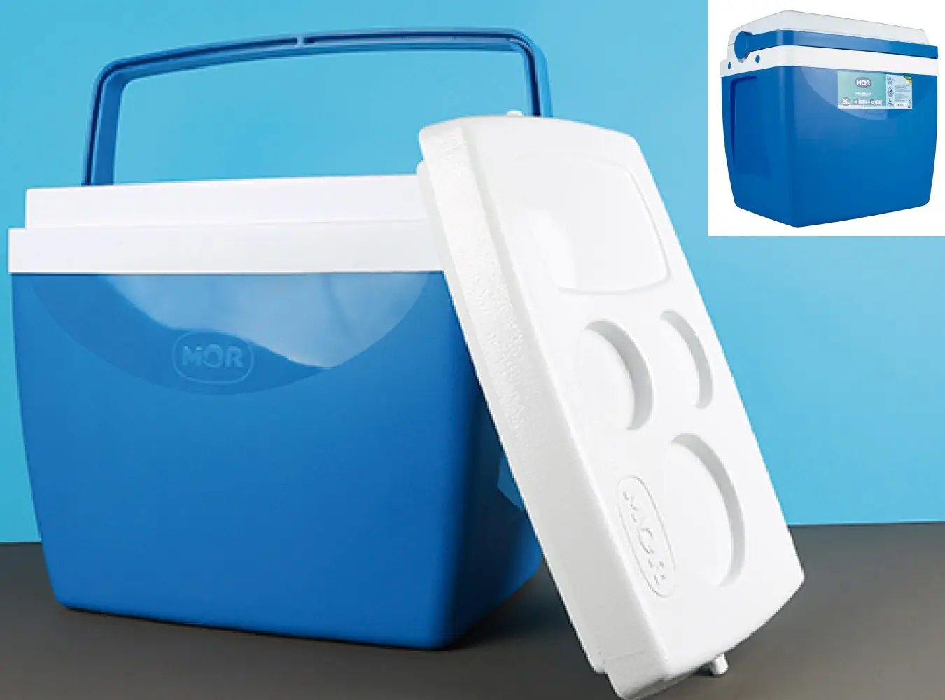 CAIXA TERMICA MOR 26L P/35 LATAS AZUL