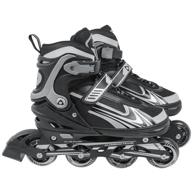 ROLLER ADULTO ALUMINUM 34-37 PT/CZ/BR MOR ANTIGO:BEL 3695 PRETO/CINZA 2