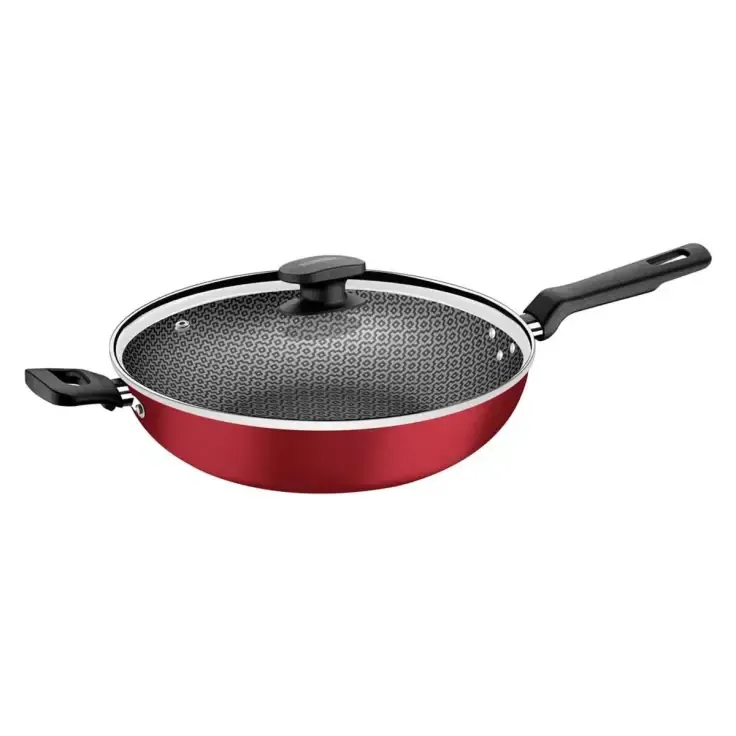FRIGIDEIRA WOK TRAMONTINA 3.3LT C/TAMPA LORETO VERMELHO 20394/728 ANTIGA-27817/022