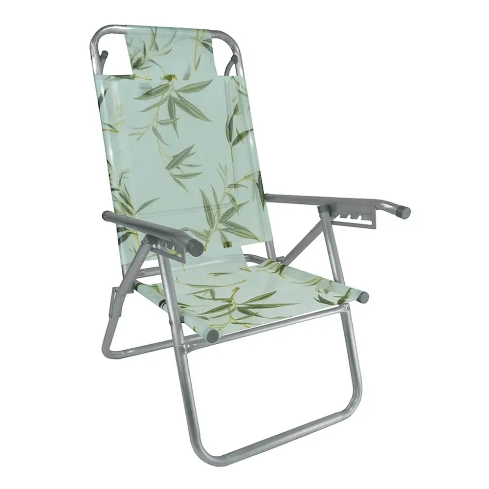 CADEIRA PRAIA ZAKA UP LINE ALUM. RECL. BAMBU P/120KG