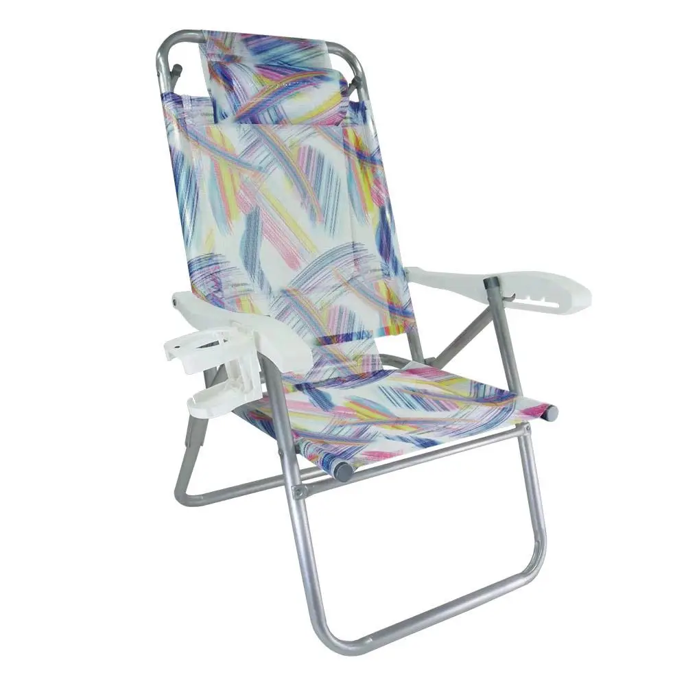 CADEIRA PRAIA ZAKA UP LINE ALUM. RECL. AQUARELA P/120KG