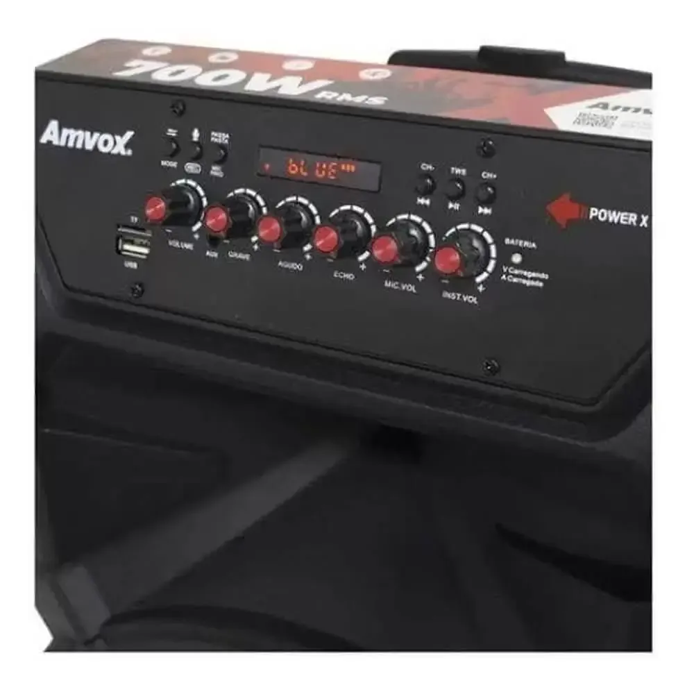 CAIXA SOM AMVOX C/BATERIA ACA850 GLADIADOR 850W RMS-ANTIGO ACA780 6