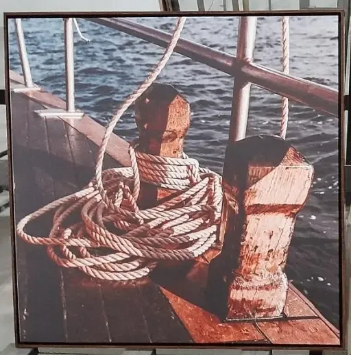 QUADRO IDAL DECOR PRAIA BARCO CORDA 1