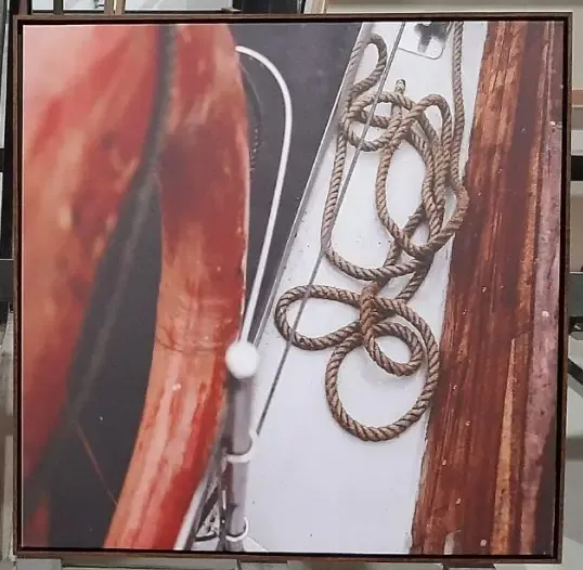 QUADRO IDAL DECOR PRAIA BARCO CORDA 2