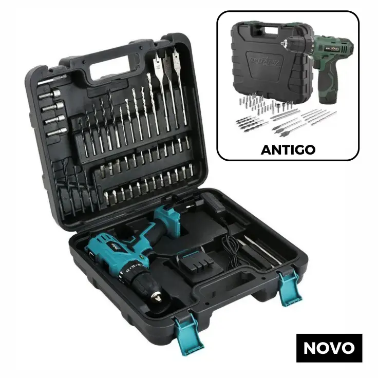 PARAFUSADEIRA/FURADEIRA PHILCO PPF120MF C/MALETA +50 ACESSORIOS BIVOLT ANTIGA:BPF03MF BRITANIA