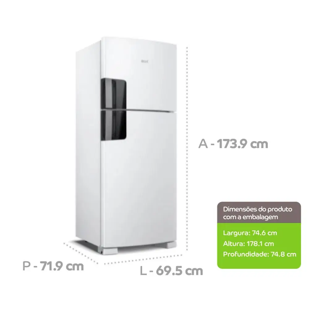 REFRIGERADOR CONSUL CRM50LBBNA 410LT FROST FREE BRANCO 220V 3