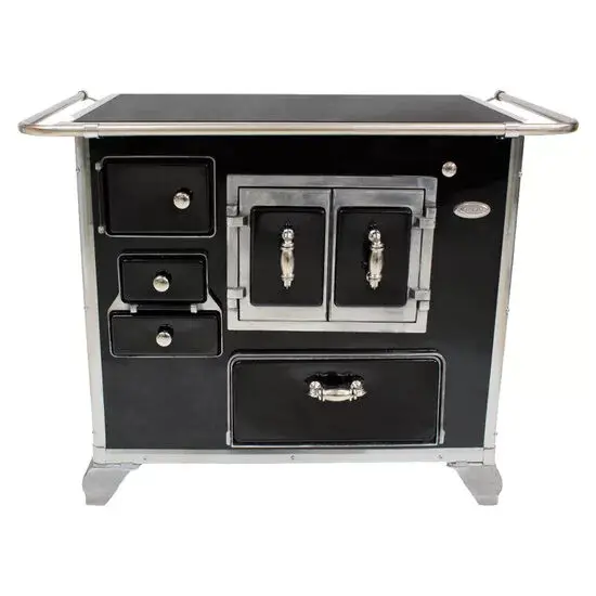 FOGAO LENHA VITROC. CLARICE 2 GABINETE PRETO/INOX DIREITO