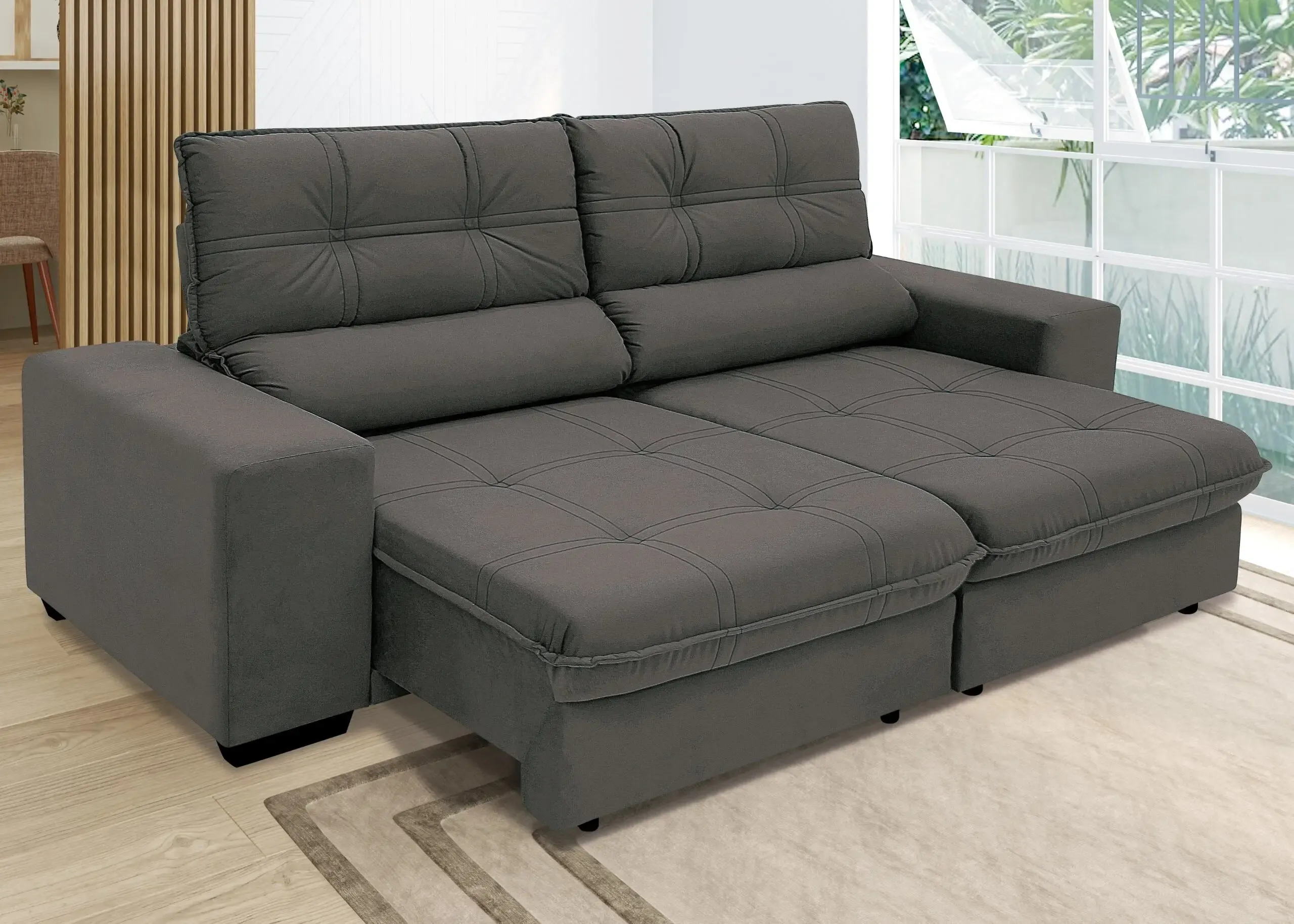 ESTOFADO LINOFORTE 4L MAGGIORI 2.30MT T30-995 VELUDO MARROM