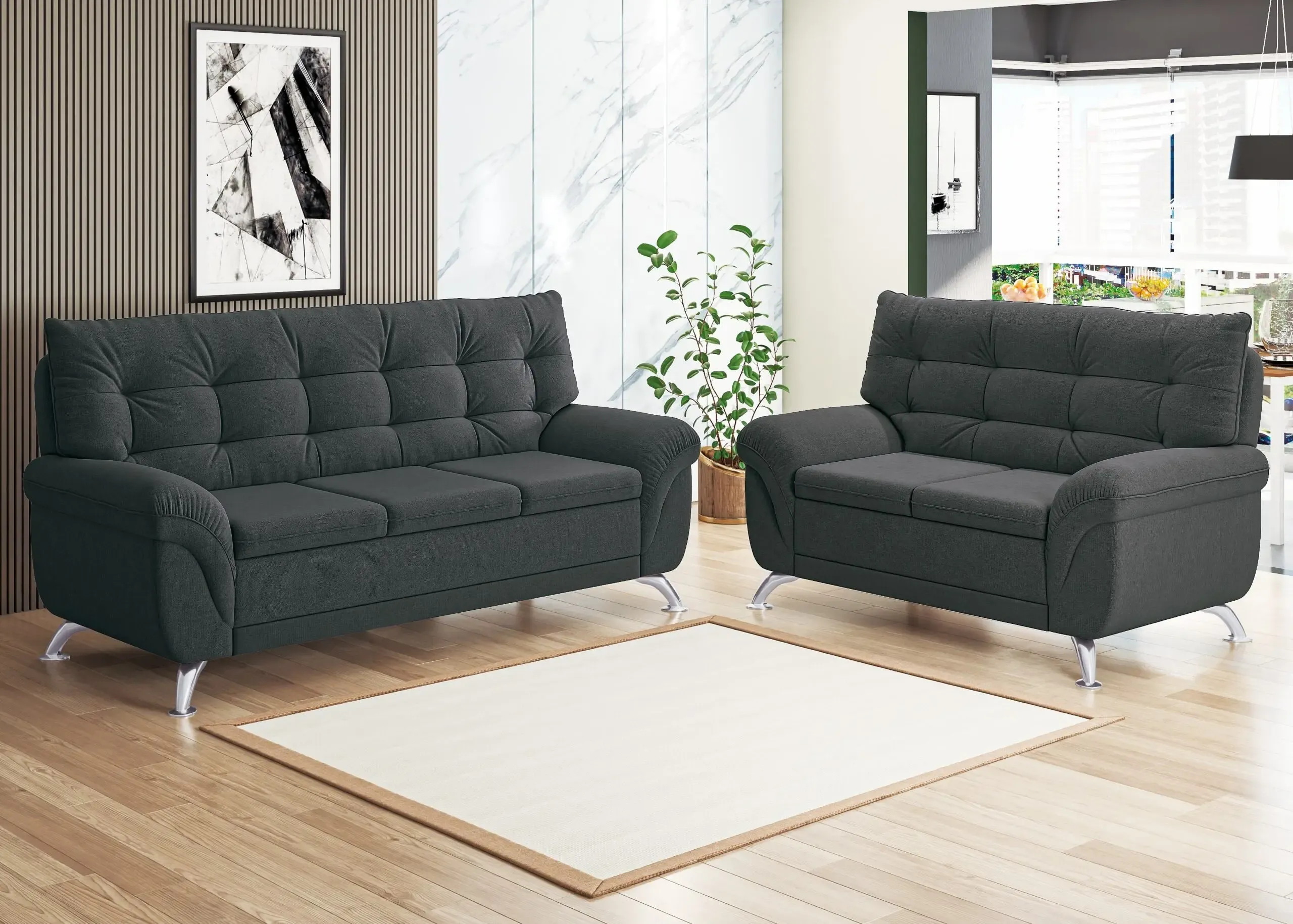 ESTOFADO LINOFORTE 3X2 LUG MARSALA T30-967 VELUDO CHUMBO