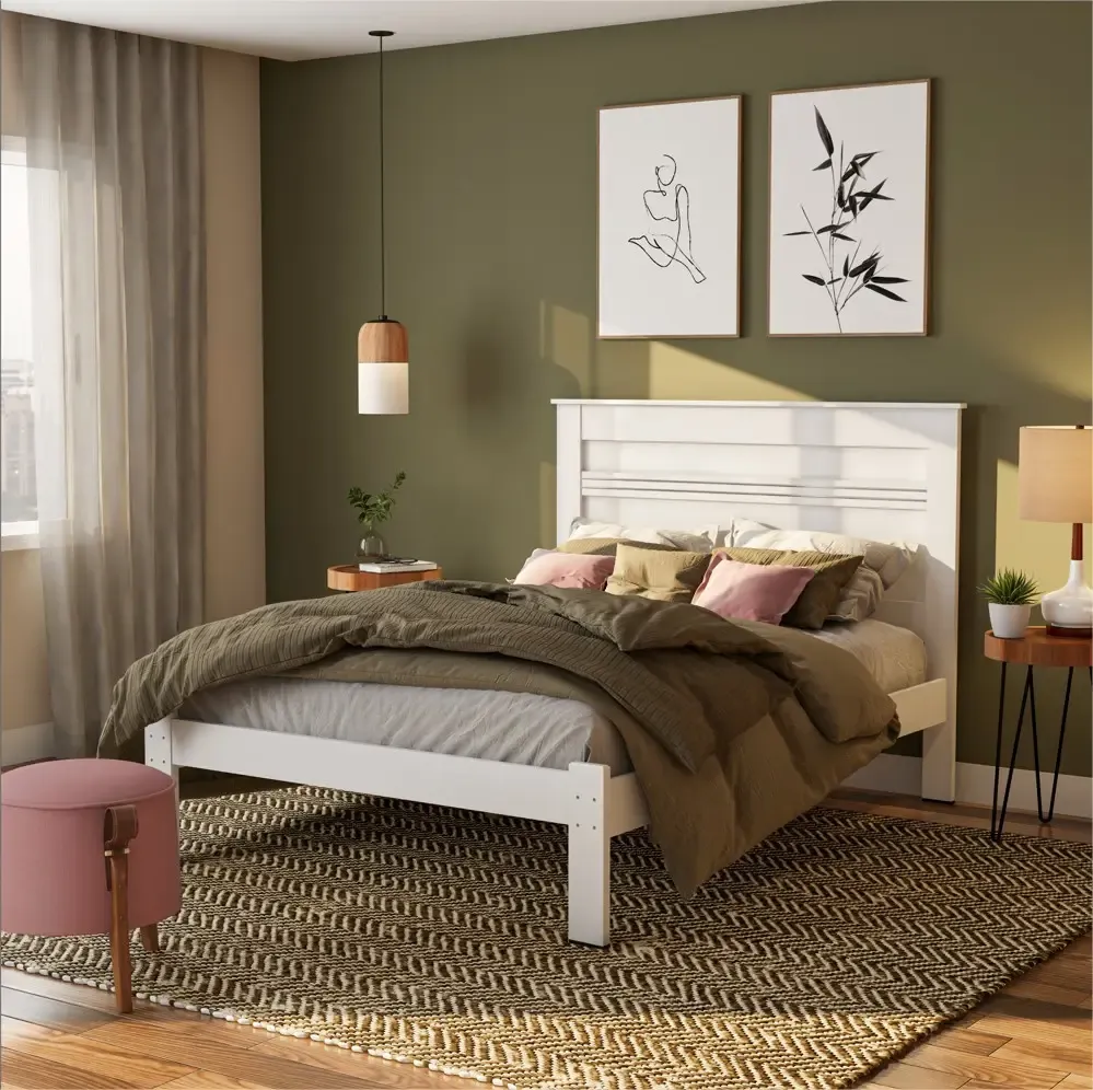 CAMA CASAL TEBARROT DALLAS 1.30CM/1.40CM BRA/BRANCA