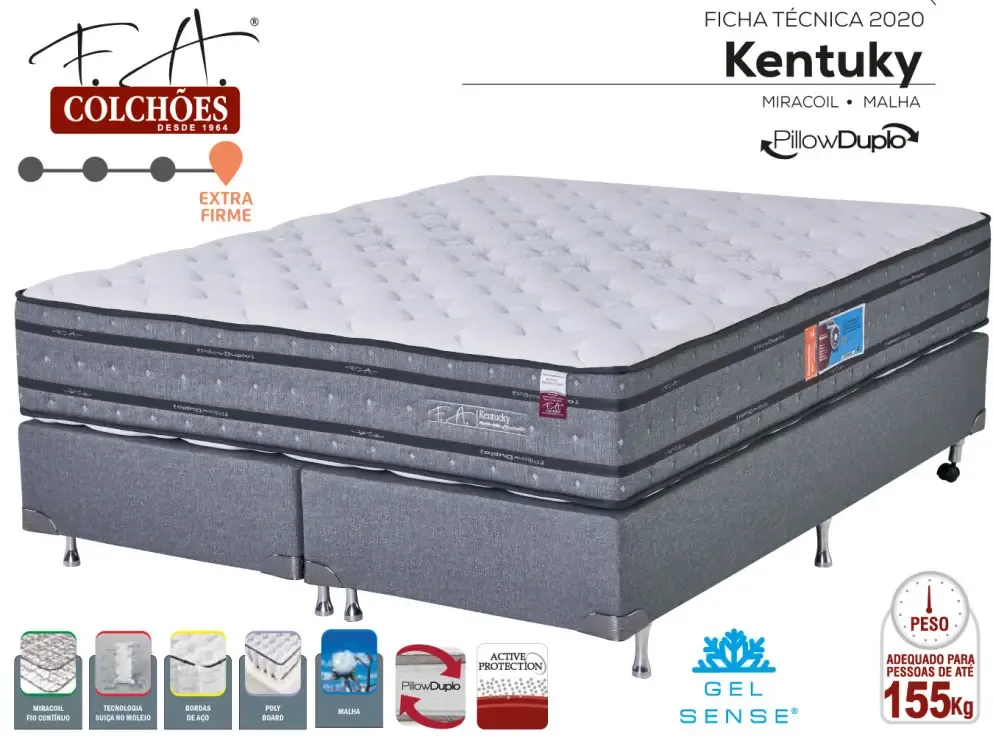 COLCHAO MARINGA KENTUCKY L22 097X203X032 95166 CHUMBO MIRACOIL P/155KG