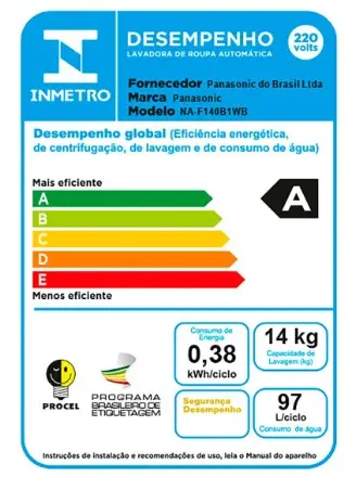 LAVADORA PANASONIC NA-F140B1WB 14KG BRANCA 220V 2