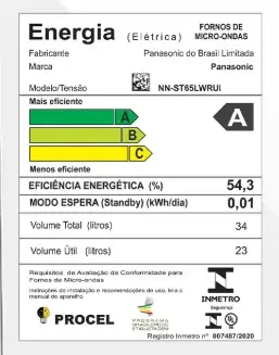FORNO MICROONDAS 34LT PANASONIC NN-ST65LWRUK BRANCO 220V 2